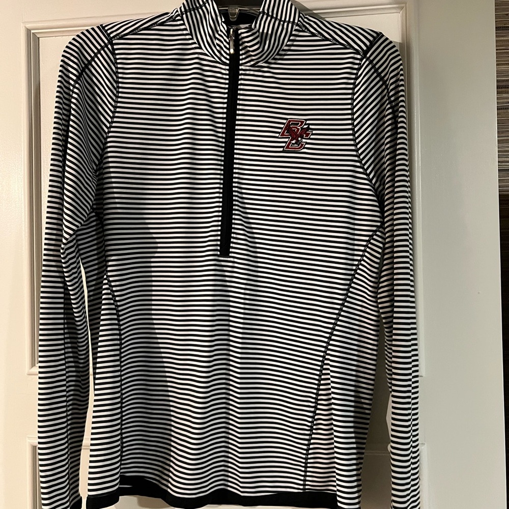BC Black and White Striped Quarter-Zip